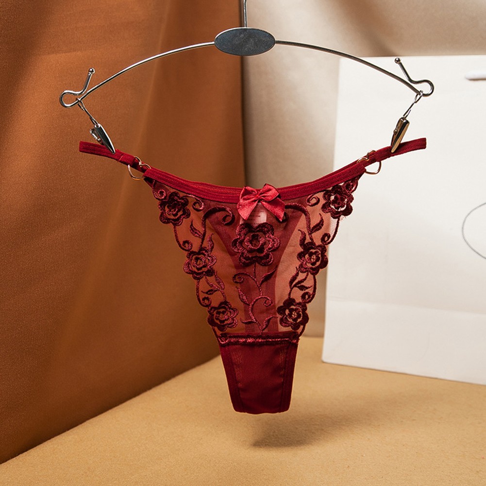 New Womens Thong Panties with Hollow Lace and Thin Straps for All Seasons