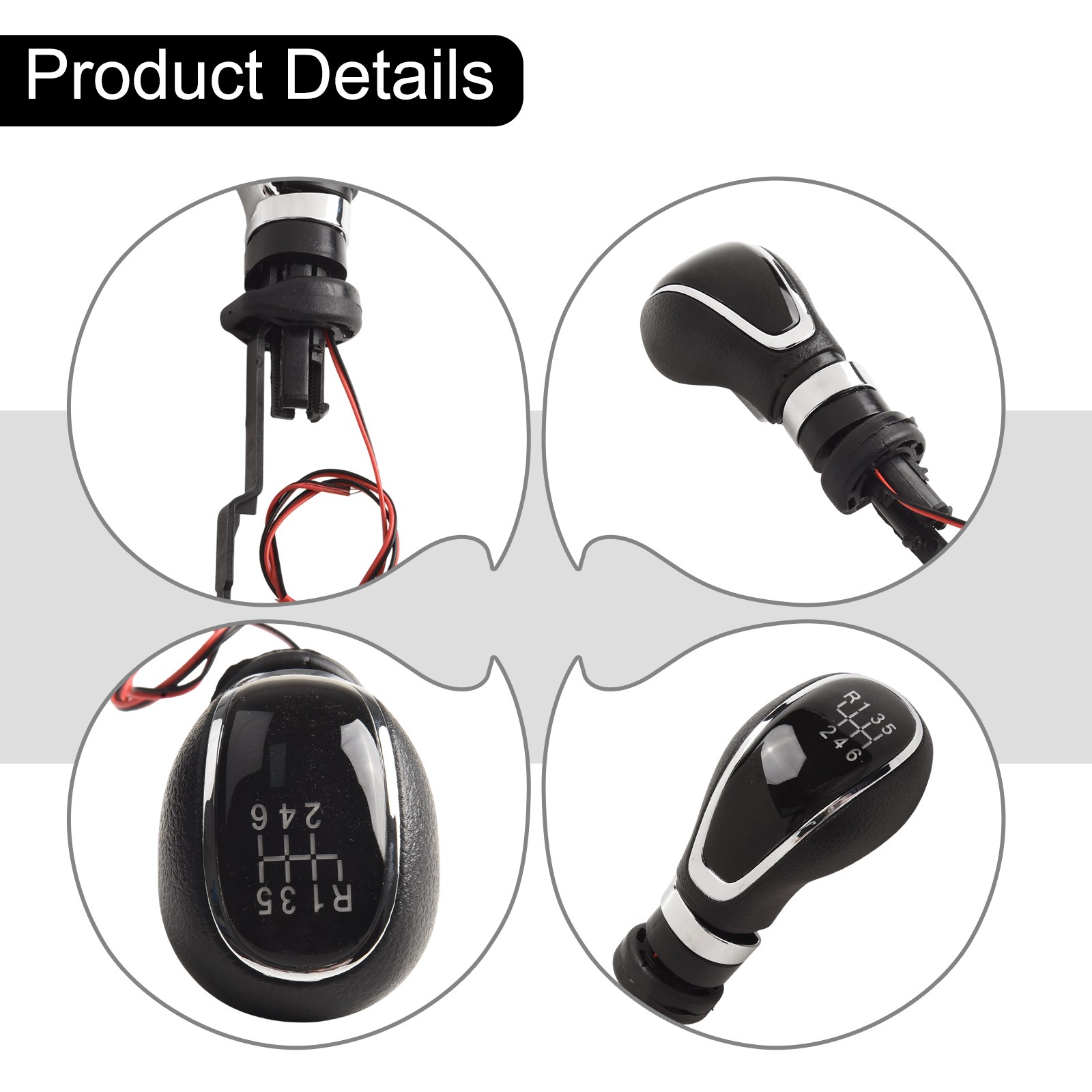 Quality Plastic and PU Leather Red LED Gear Shifter for For OPEL For ASTRA - Picture 7 of 12