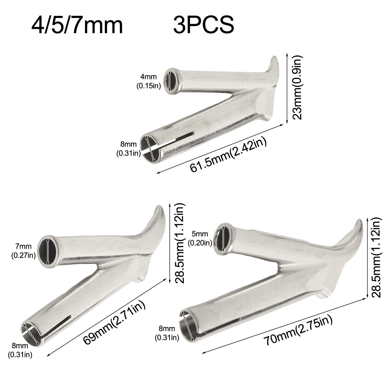 thumbnail image 2 of PVC Plastic Welding Tips 4Pcs Triangle Speed Welding Nozzle Set - Y Type Tips For PVC Plastic Sheet Welding Projects Plastic Welding Nozzles 2 of 11