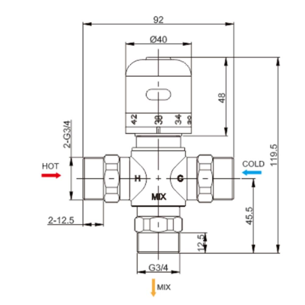 Vanne de m��lange thermostatique en laiton design ��l��gant avec vente en gros fonctions de co