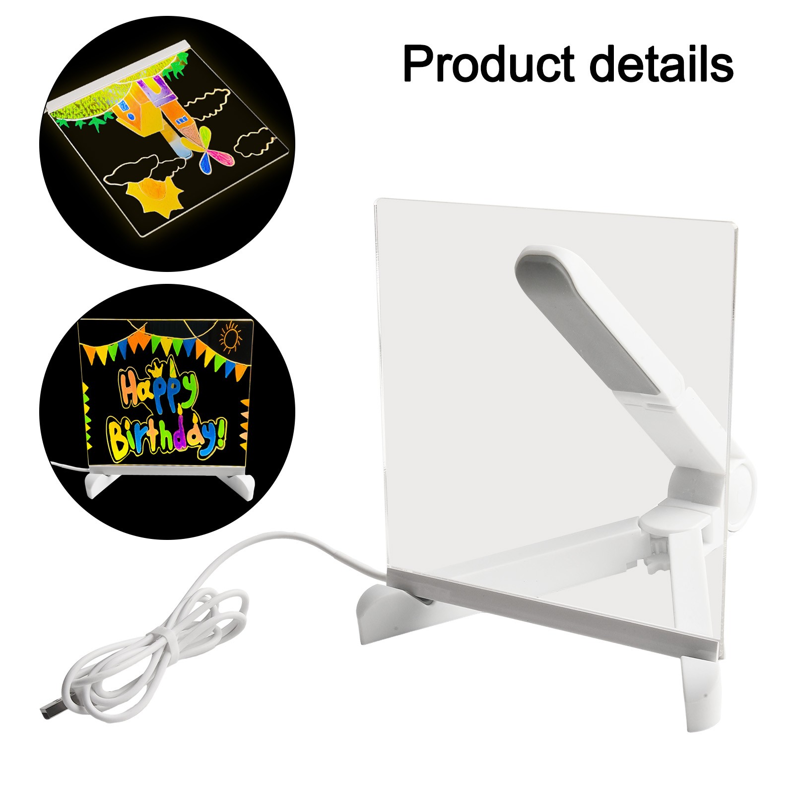 Dynamic LED Acrylic Drawing Board Set for Kids Featuring 7 Color Markers - Picture 25 of 58