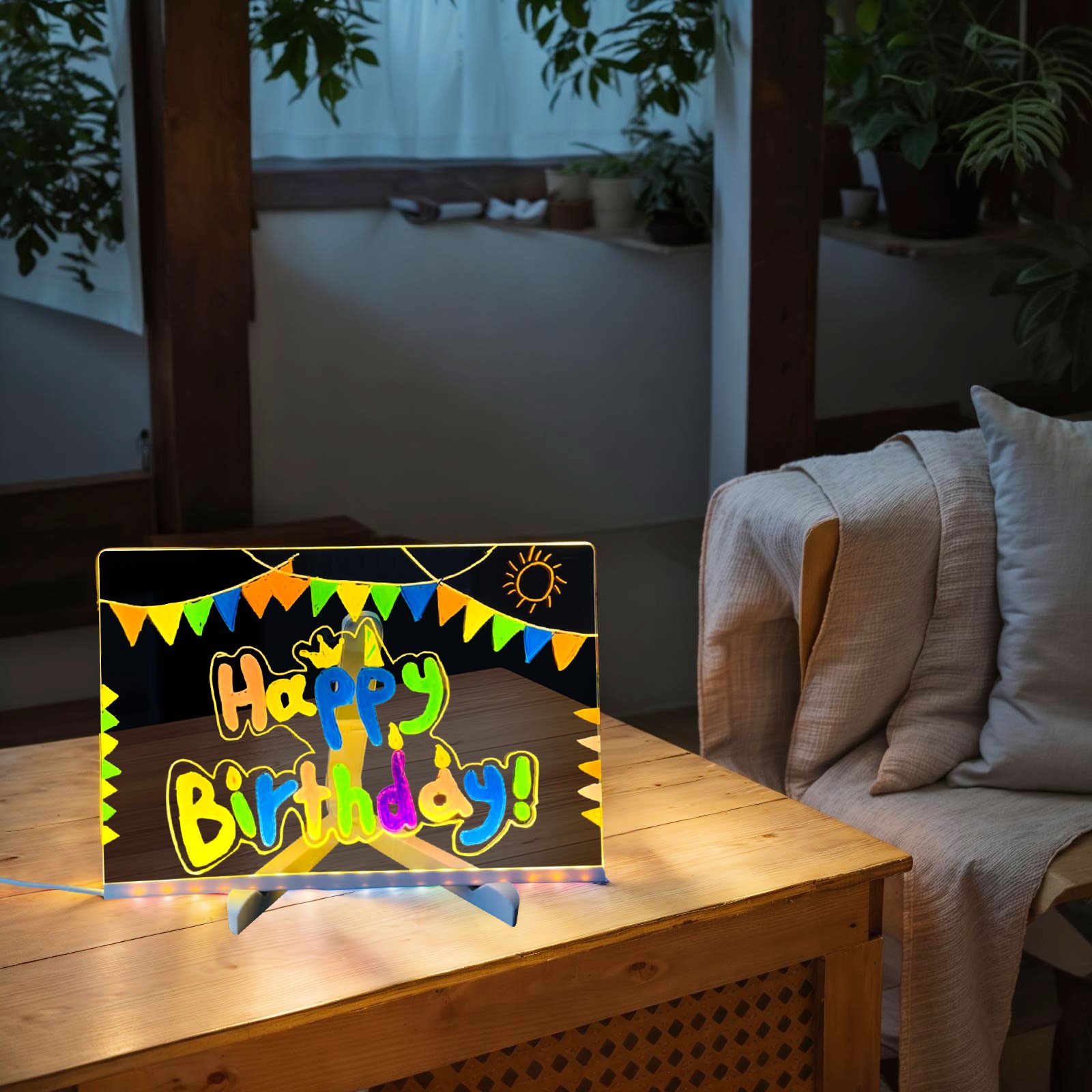 Dynamic LED Acrylic Drawing Board Set for Kids Featuring 7 Color Markers - Picture 26 of 58