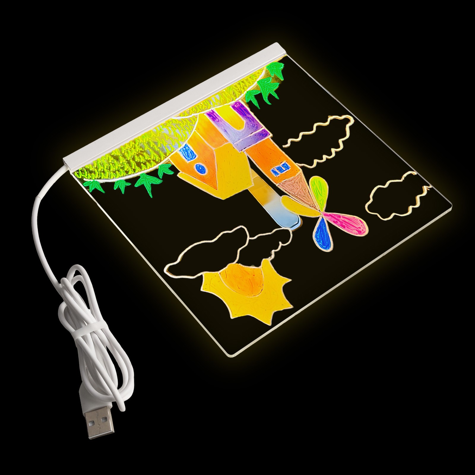Dynamic LED Acrylic Drawing Board Set for Kids Featuring 7 Color Markers - Picture 30 of 58