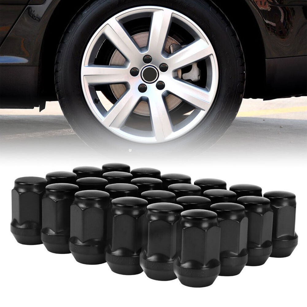 Black Closed End Bulge Acorn Lug Nut Set of 24 Size 12x1 25 Fits Vehicles - Picture 12 of 12