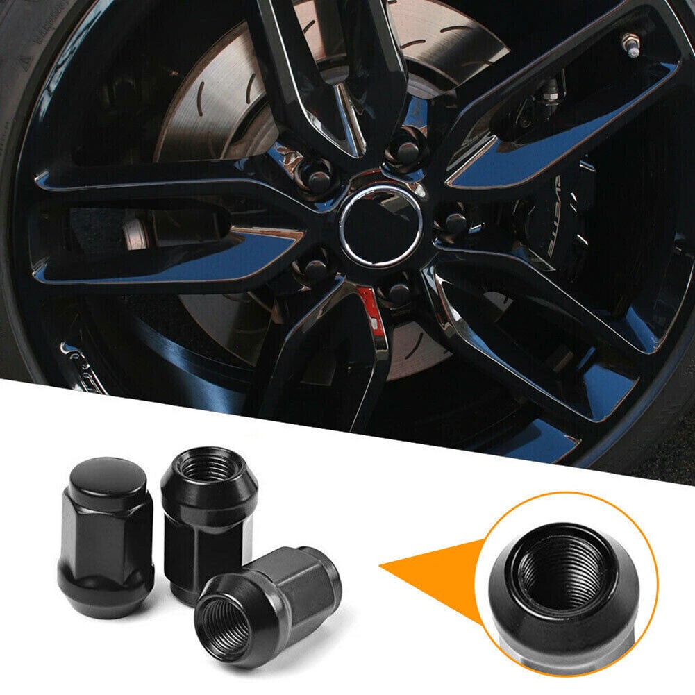 Black Closed End Bulge Acorn Lug Nut Set of 24 Size 12x1 25 Fits Vehicles - Picture 9 of 12