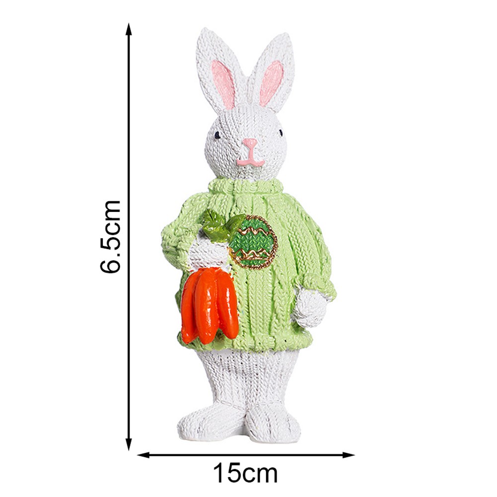 Charmantes figurines lapin en résine décoration de table de Pâques festive et accents - Photo 15/17