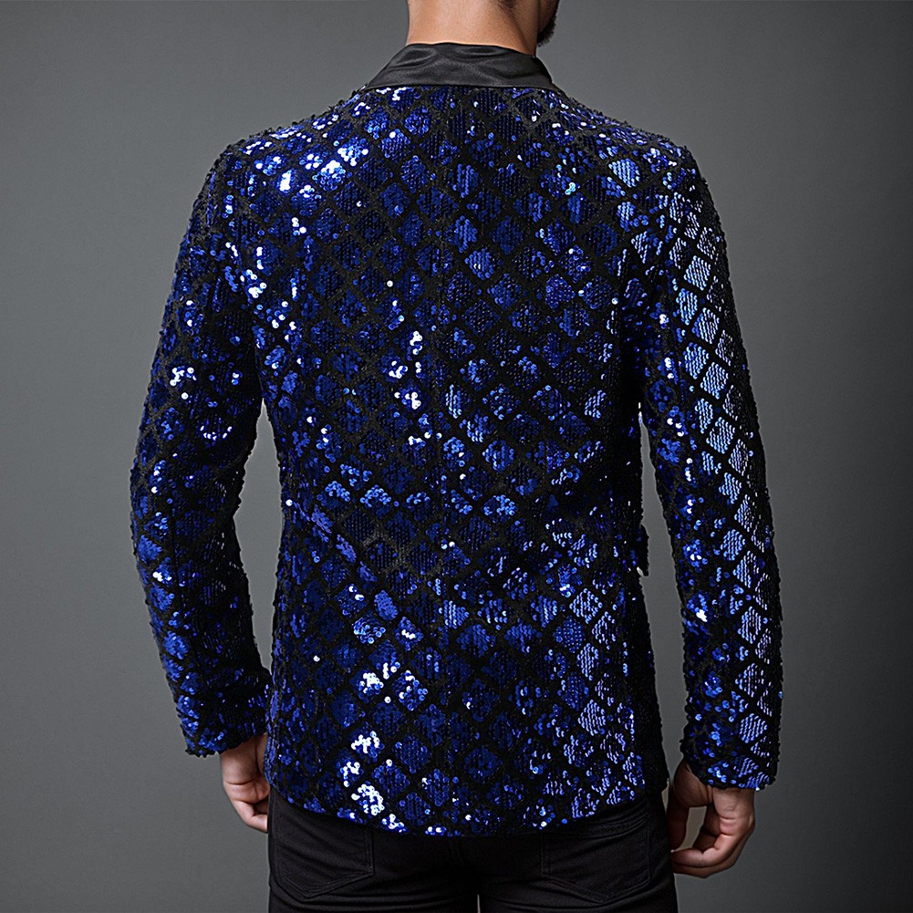 Trendy Diamond Sequin Suit Jacket for Men Available in Multiple Colors - Picture 15 of 52