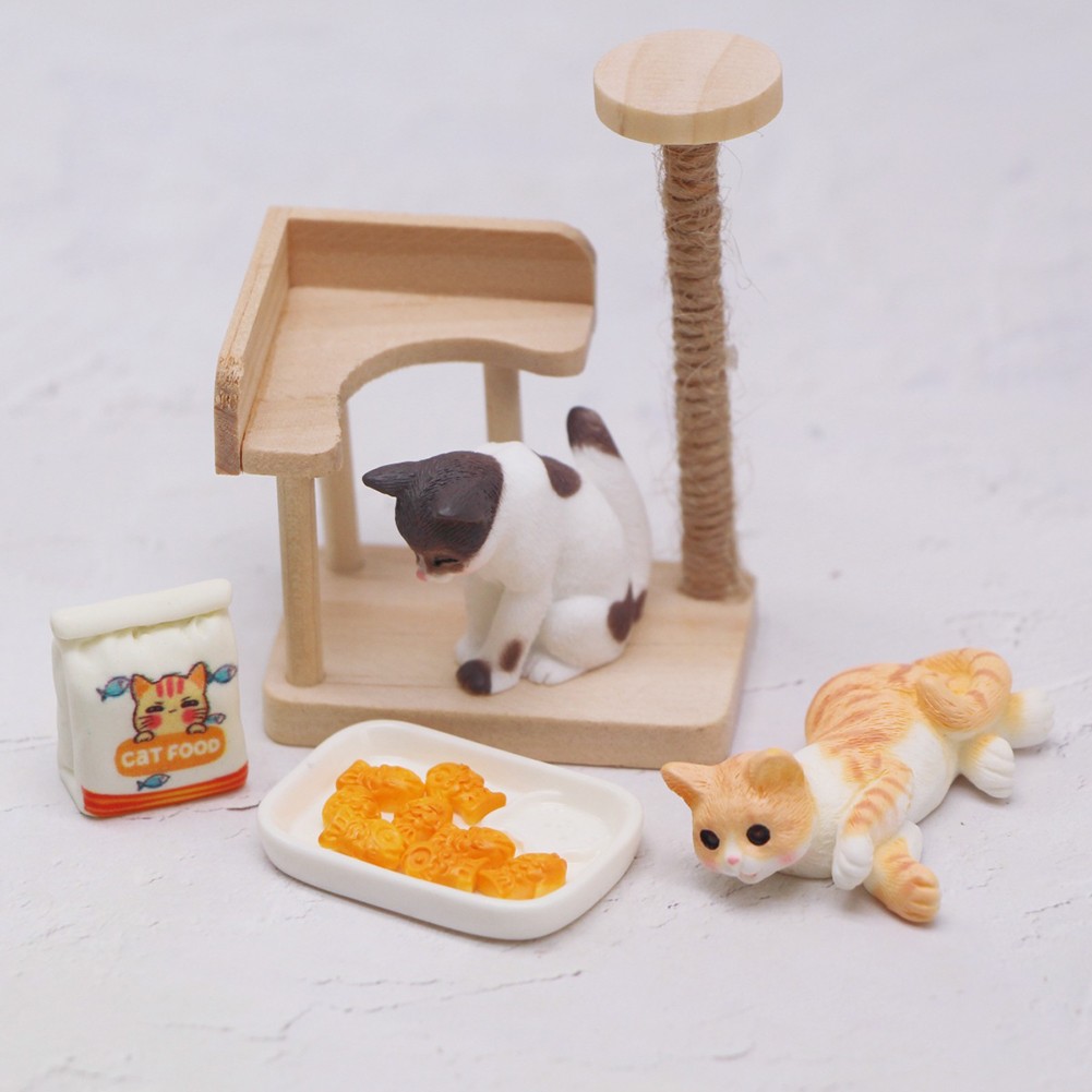 Mini Cat Climbing Frame Accessories for Dollhouse Wooden Model Decoration - Picture 20 of 24