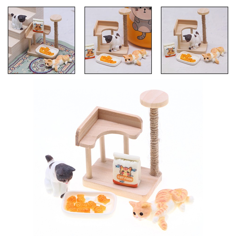 Mini Cat Climbing Frame Accessories for Dollhouse Wooden Model Decoration - Picture 13 of 24