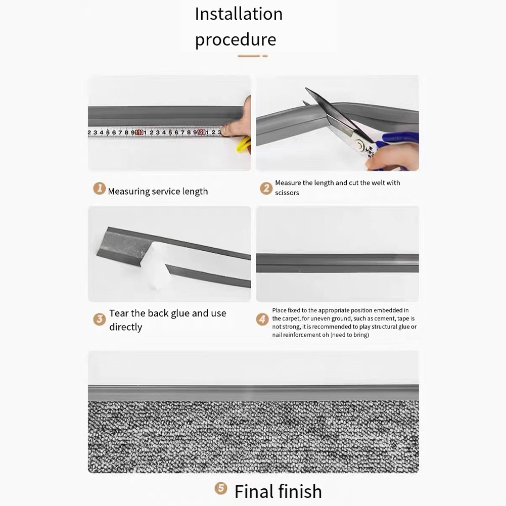 Seamless Carpet Edge Strip Safe 10M Floor Transition for 10mm Thickness Carpet