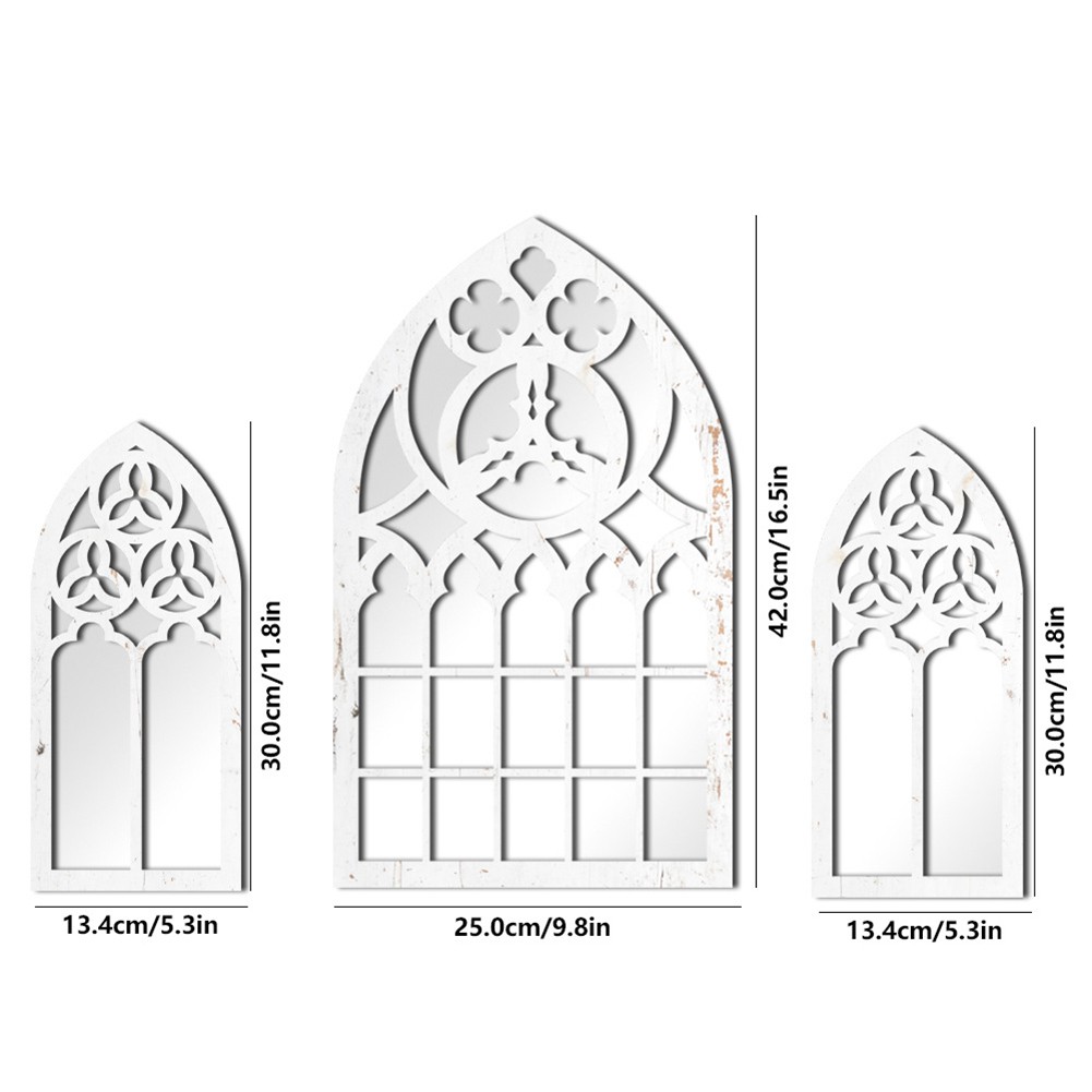 Unique Gothic Style Fake Window Mirror to Enhance Your Home Aesthetics - Picture 17 of 38