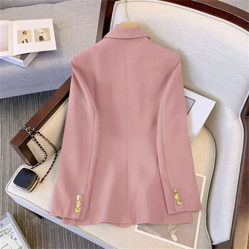 Classic Women's Long Sleeve Blazer with Functional Metal Buckle Design - Picture 40 of 42
