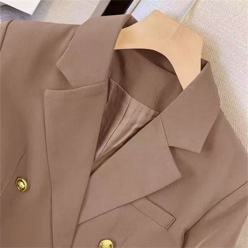Classic Women's Long Sleeve Blazer with Functional Metal Buckle Design - Picture 33 of 42