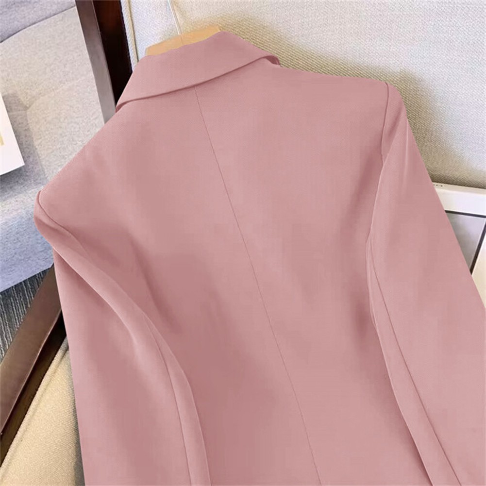 Classic Women's Long Sleeve Blazer with Functional Metal Buckle Design - Picture 42 of 42
