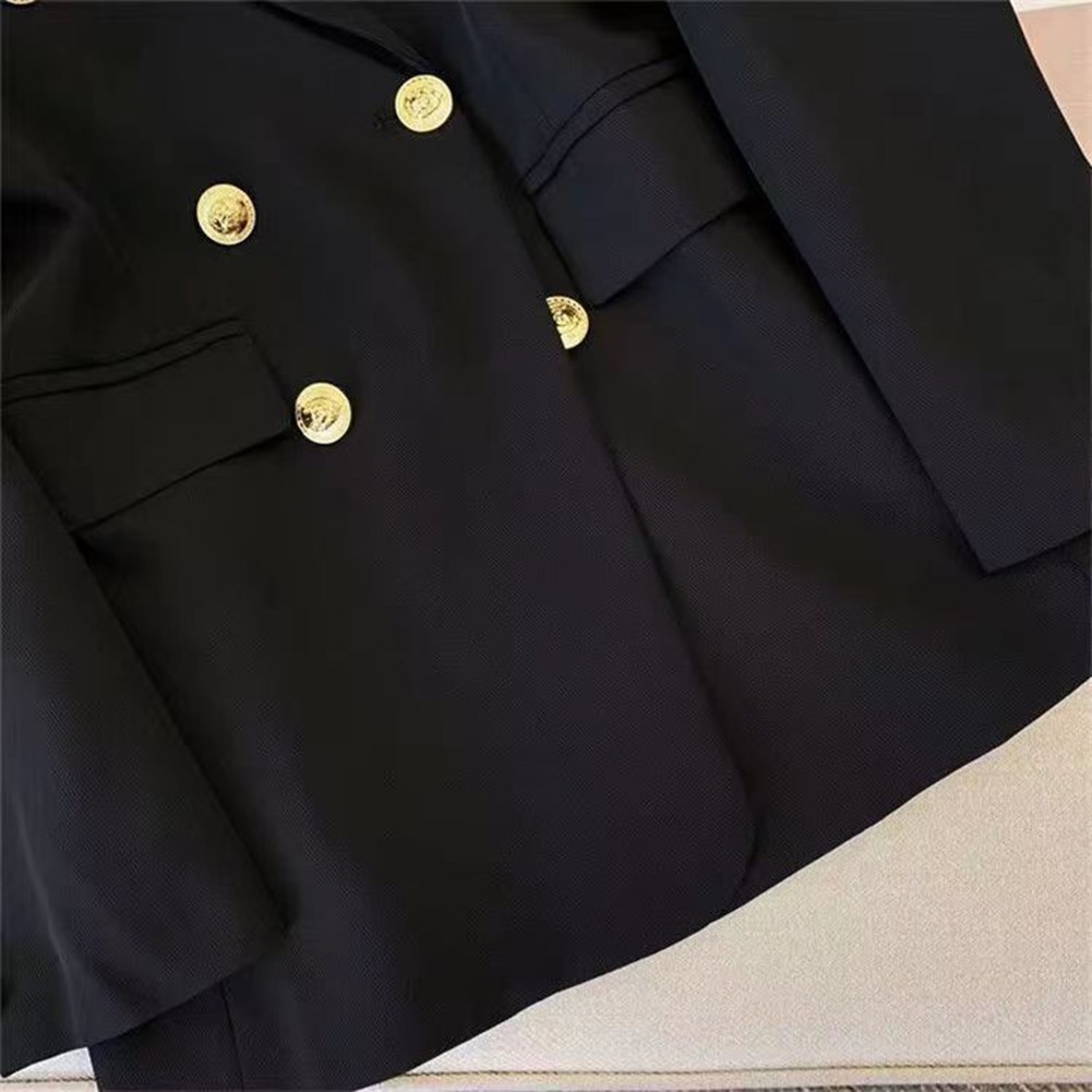 Classic Women's Long Sleeve Blazer with Functional Metal Buckle Design - Picture 20 of 42
