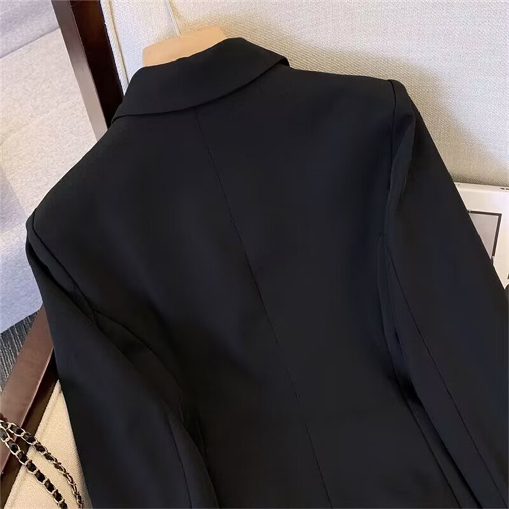 Classic Women's Long Sleeve Blazer with Functional Metal Buckle Design - Picture 18 of 42