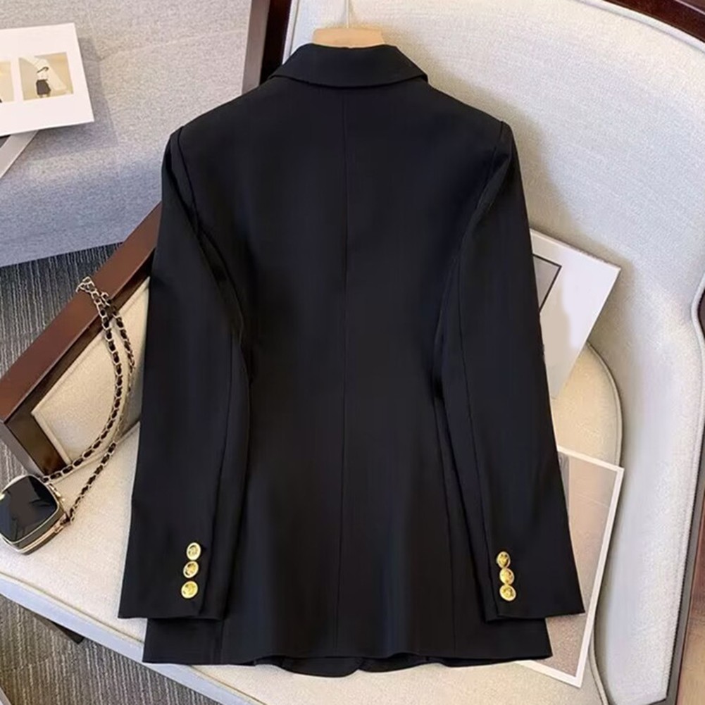 Classic Women's Long Sleeve Blazer with Functional Metal Buckle Design - Picture 23 of 42