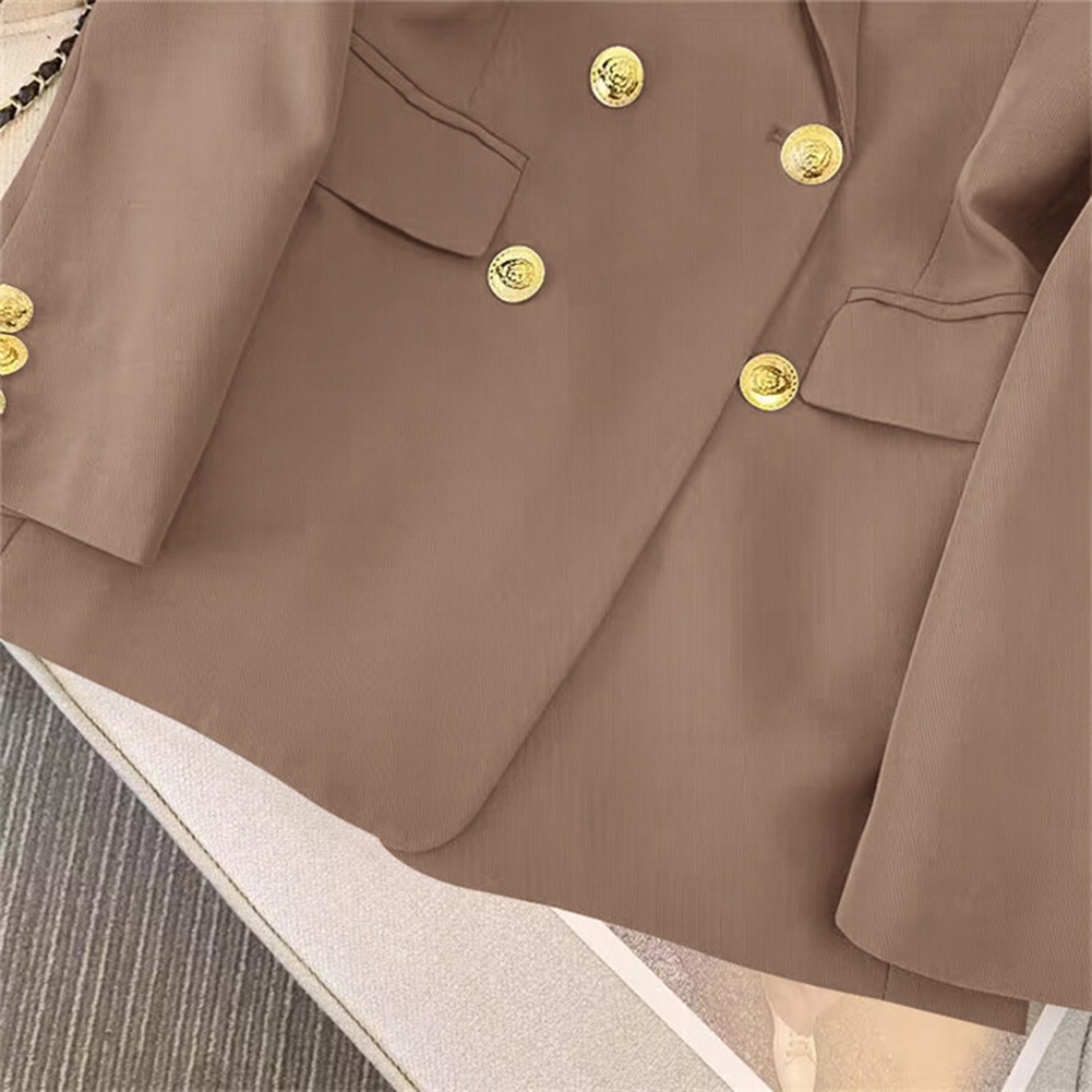 Classic Women's Long Sleeve Blazer with Functional Metal Buckle Design - Picture 31 of 42