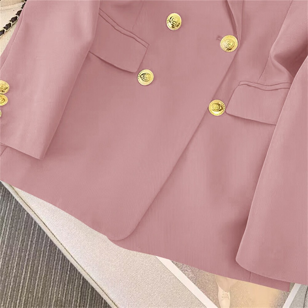 Classic Women's Long Sleeve Blazer with Functional Metal Buckle Design - Picture 41 of 42