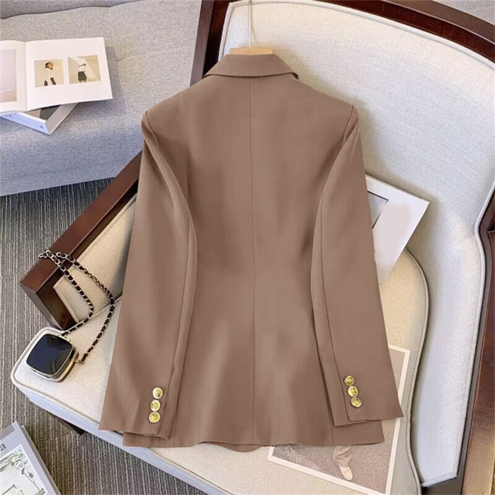 Classic Women's Long Sleeve Blazer with Functional Metal Buckle Design - Picture 32 of 42