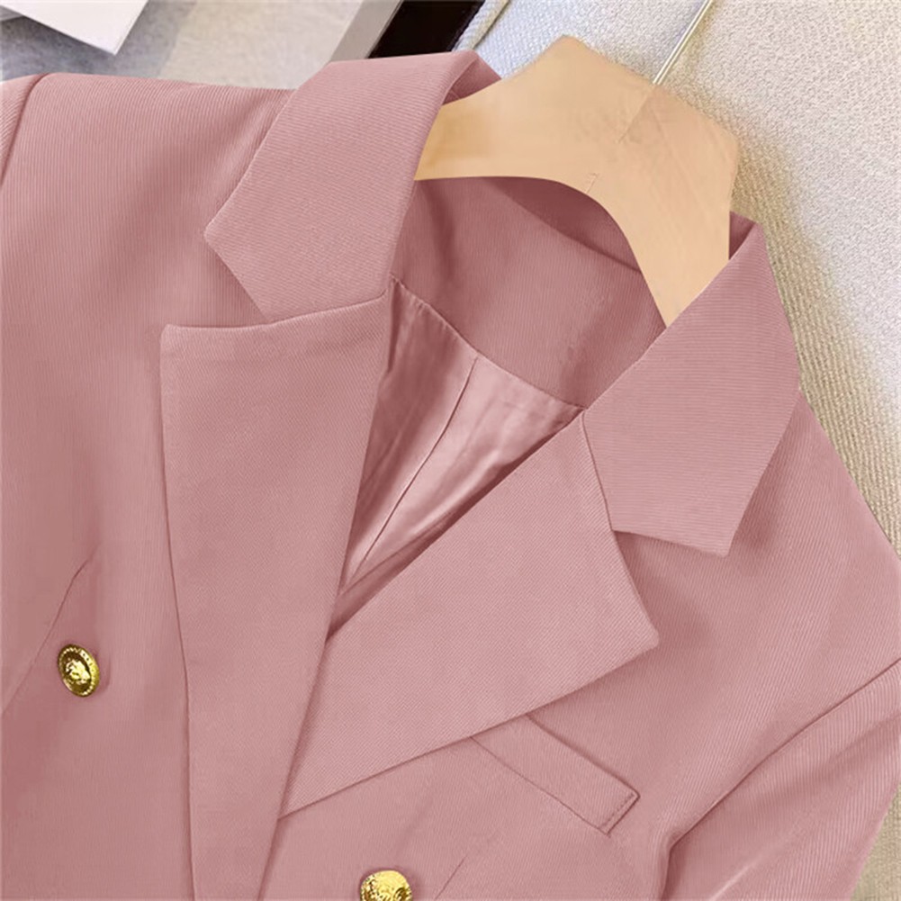 Classic Women's Long Sleeve Blazer with Functional Metal Buckle Design - Picture 39 of 42