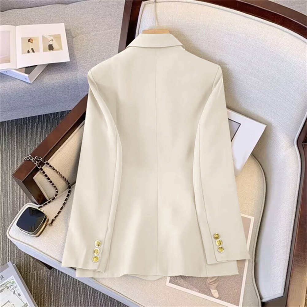 Classic Women's Long Sleeve Blazer with Functional Metal Buckle Design - Picture 28 of 42