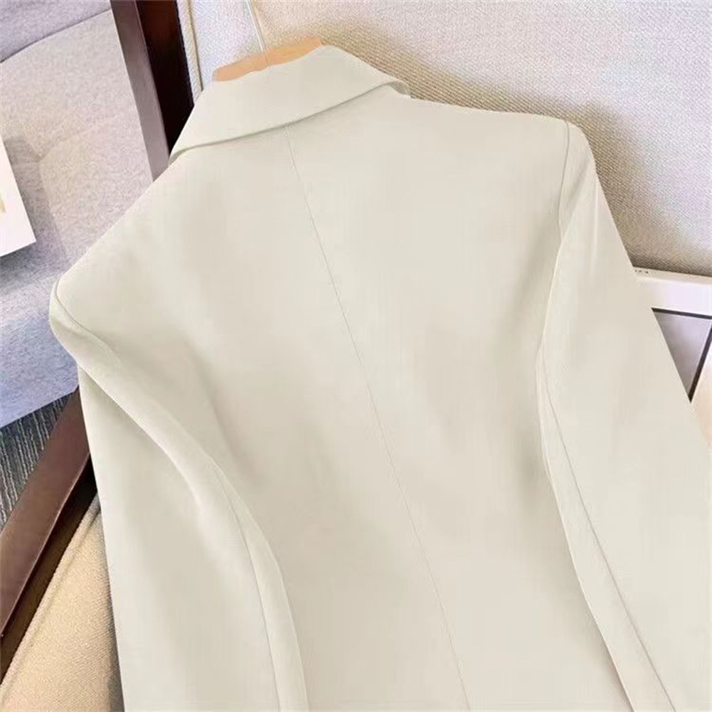 Classic Women's Long Sleeve Blazer with Functional Metal Buckle Design - Picture 26 of 42
