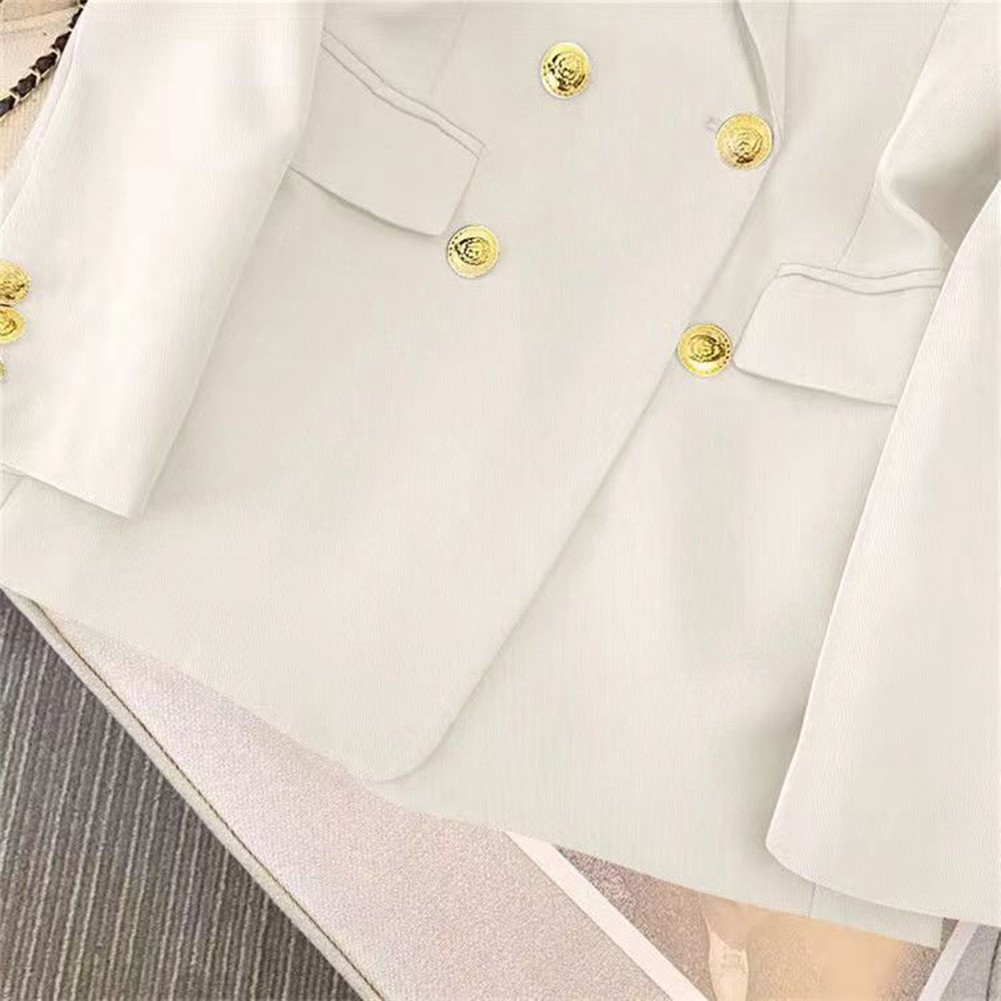 Classic Women's Long Sleeve Blazer with Functional Metal Buckle Design - Picture 25 of 42