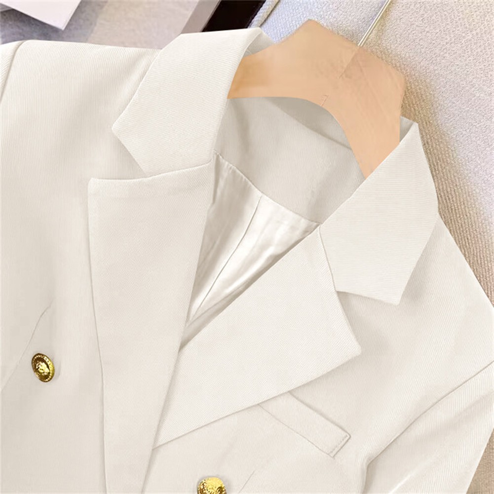 Classic Women's Long Sleeve Blazer with Functional Metal Buckle Design - Picture 27 of 42