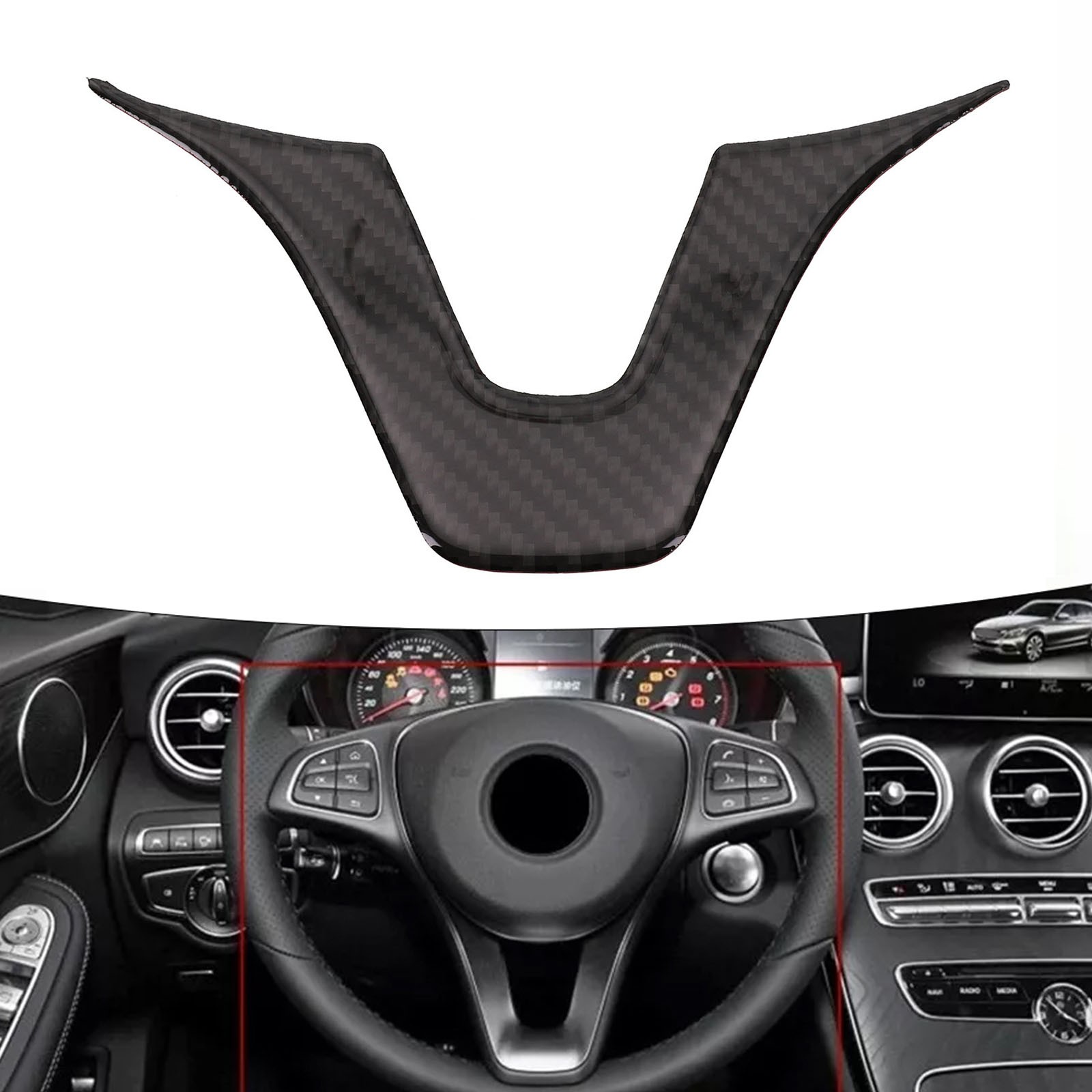 Sleek Carbon Fiber Trim for Mercedes for Benz CLA GLA GLC A B C E Class - Picture 6 of 15