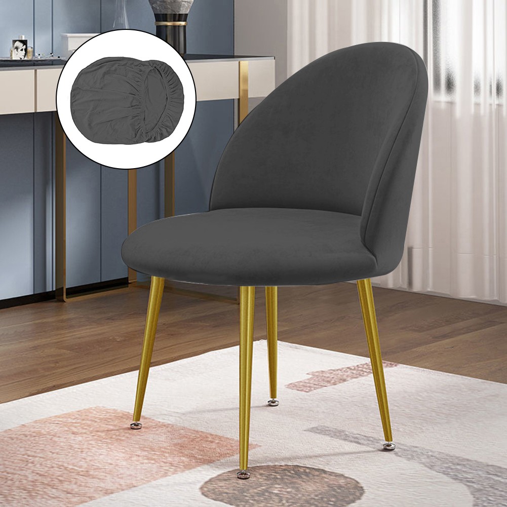 Funda de silla de terciopelo Silverfox antiarrugas para comedores de hogar y hotel - Imagen 51 de 54