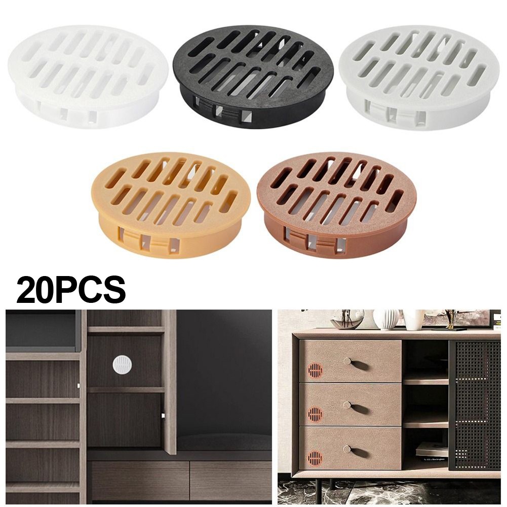 20 Stück Lüftungsgitter 50mm - Rund Abdeckungen Aus ABS Weiß