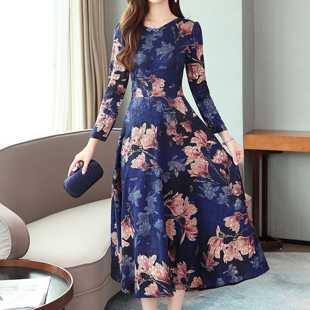 Womens Elegant Retro Long Skirt Cheongsam Dress Perfect for All Occasions - Picture 22 of 32