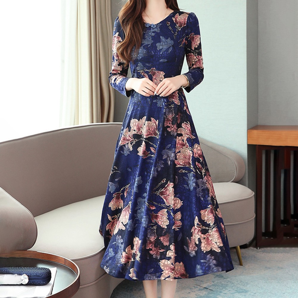 Womens Elegant Retro Long Skirt Cheongsam Dress Perfect for All Occasions - Picture 23 of 32