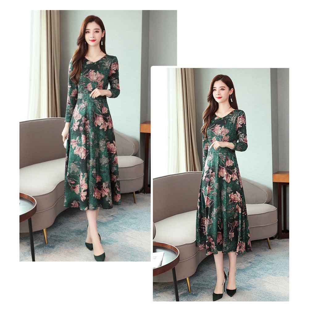 Womens Elegant Retro Long Skirt Cheongsam Dress Perfect for All Occasions - Picture 32 of 32