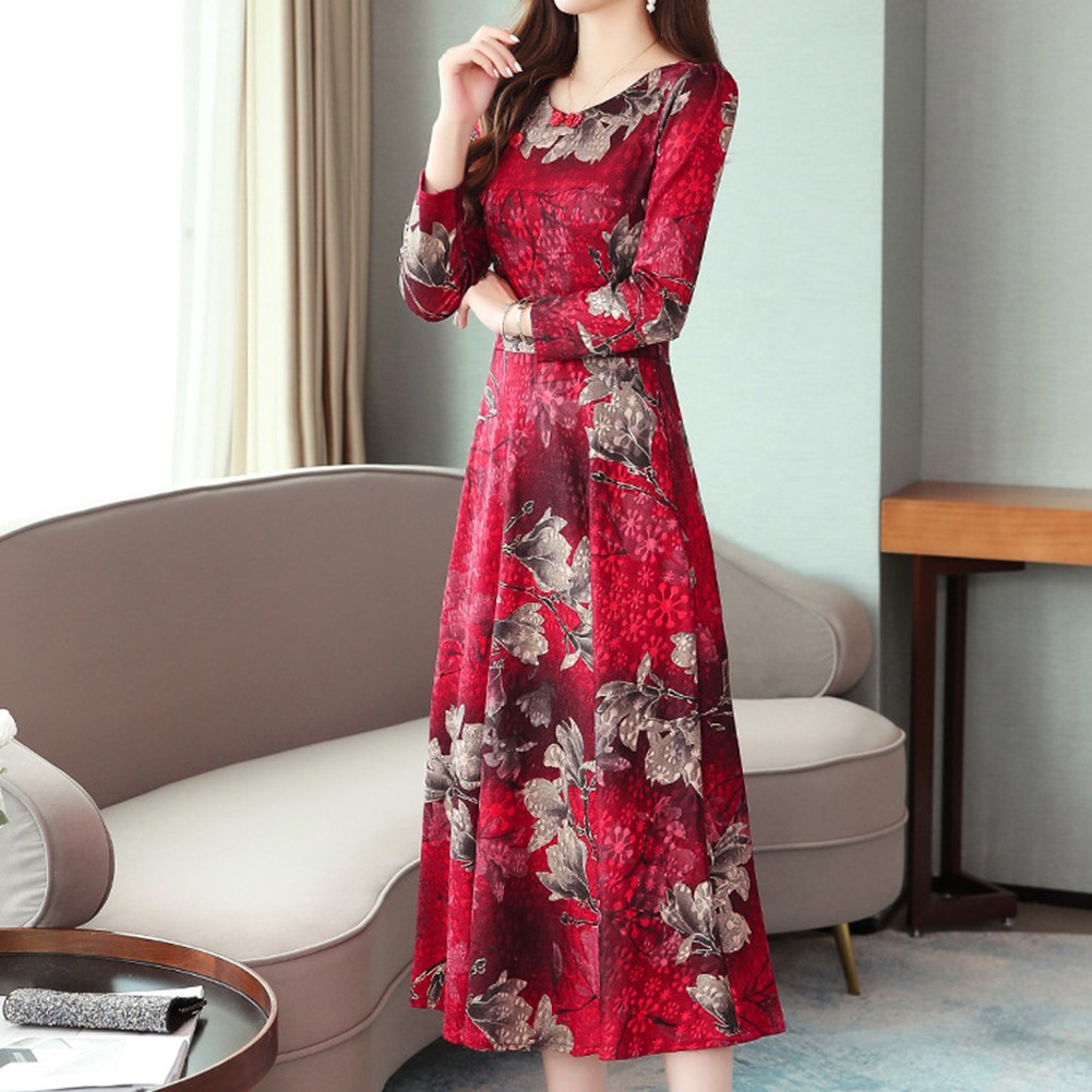 Womens Elegant Retro Long Skirt Cheongsam Dress Perfect for All Occasions - Picture 18 of 32