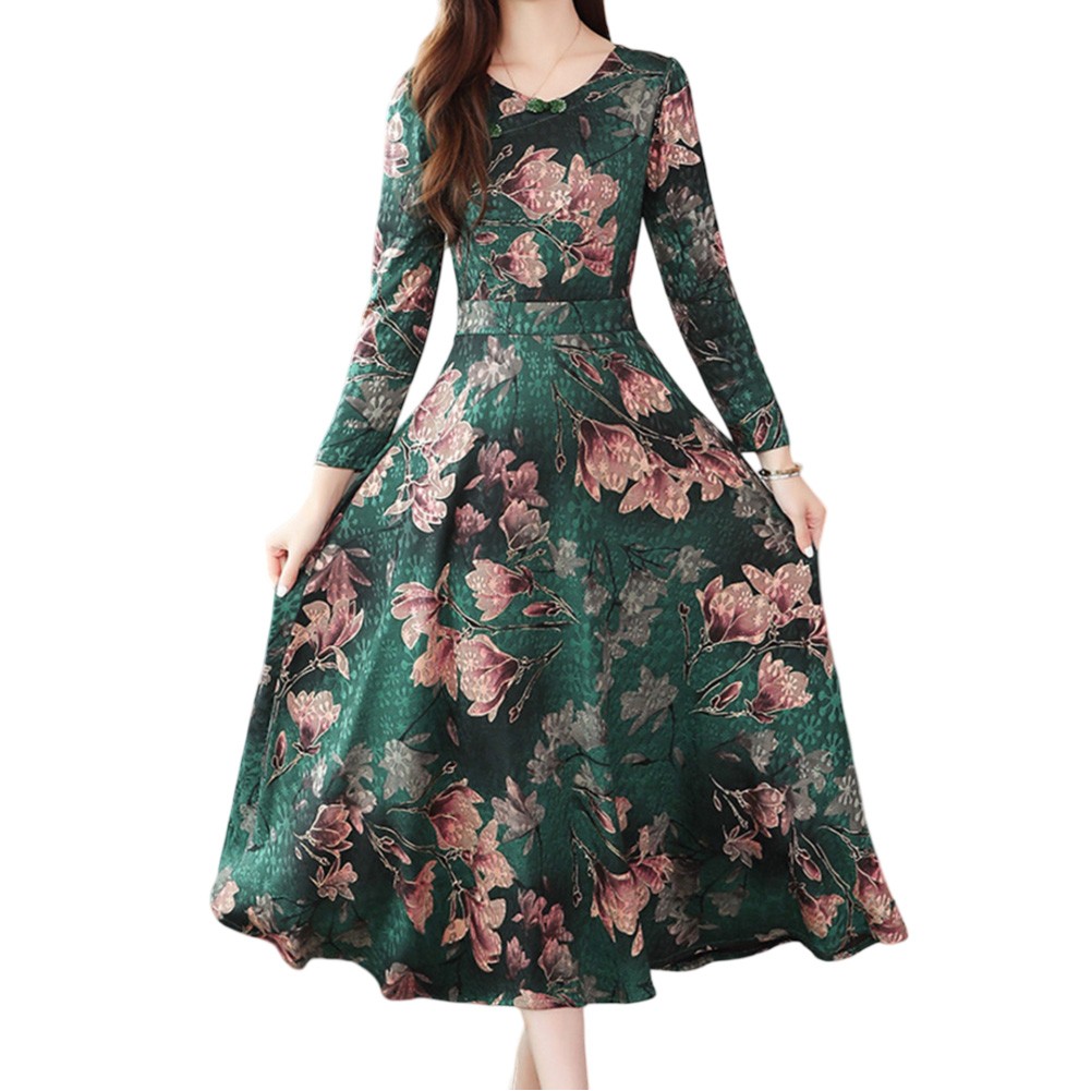 Womens Elegant Retro Long Skirt Cheongsam Dress Perfect for All Occasions - Picture 27 of 32