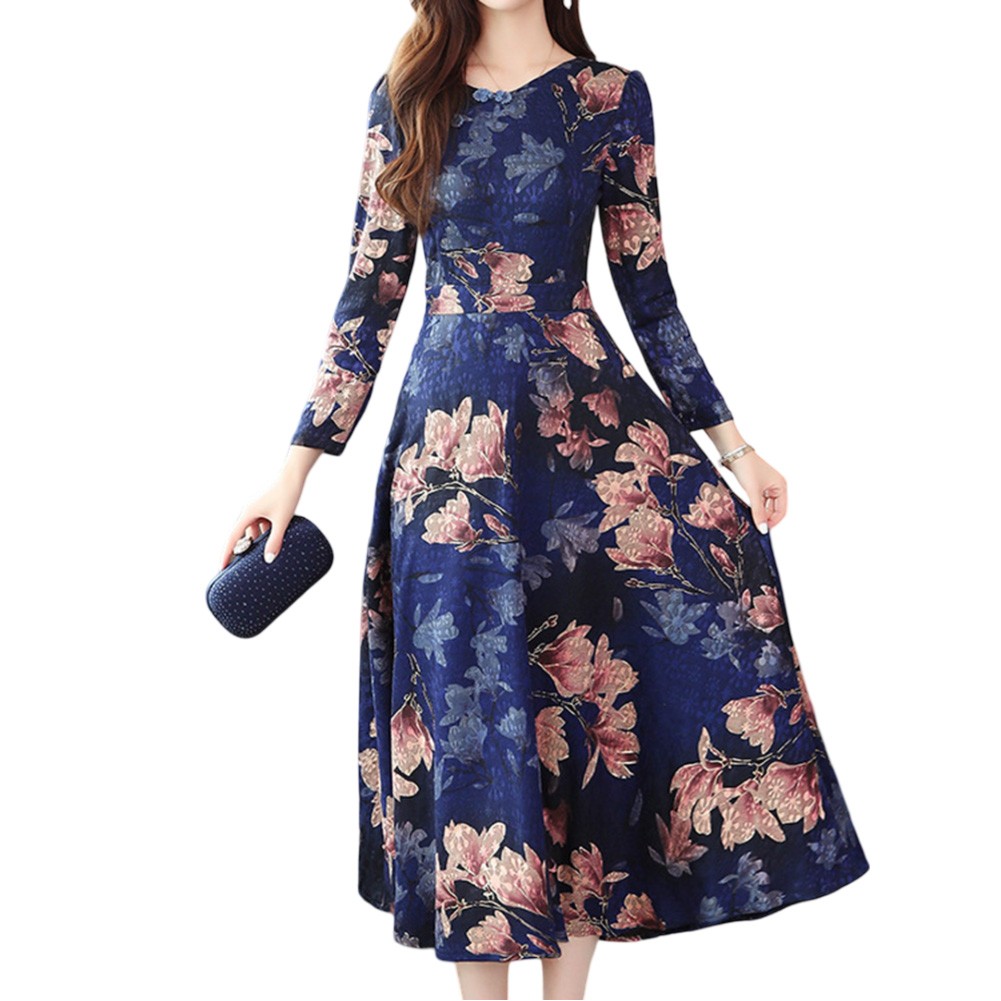 Womens Elegant Retro Long Skirt Cheongsam Dress Perfect for All Occasions - Picture 21 of 32