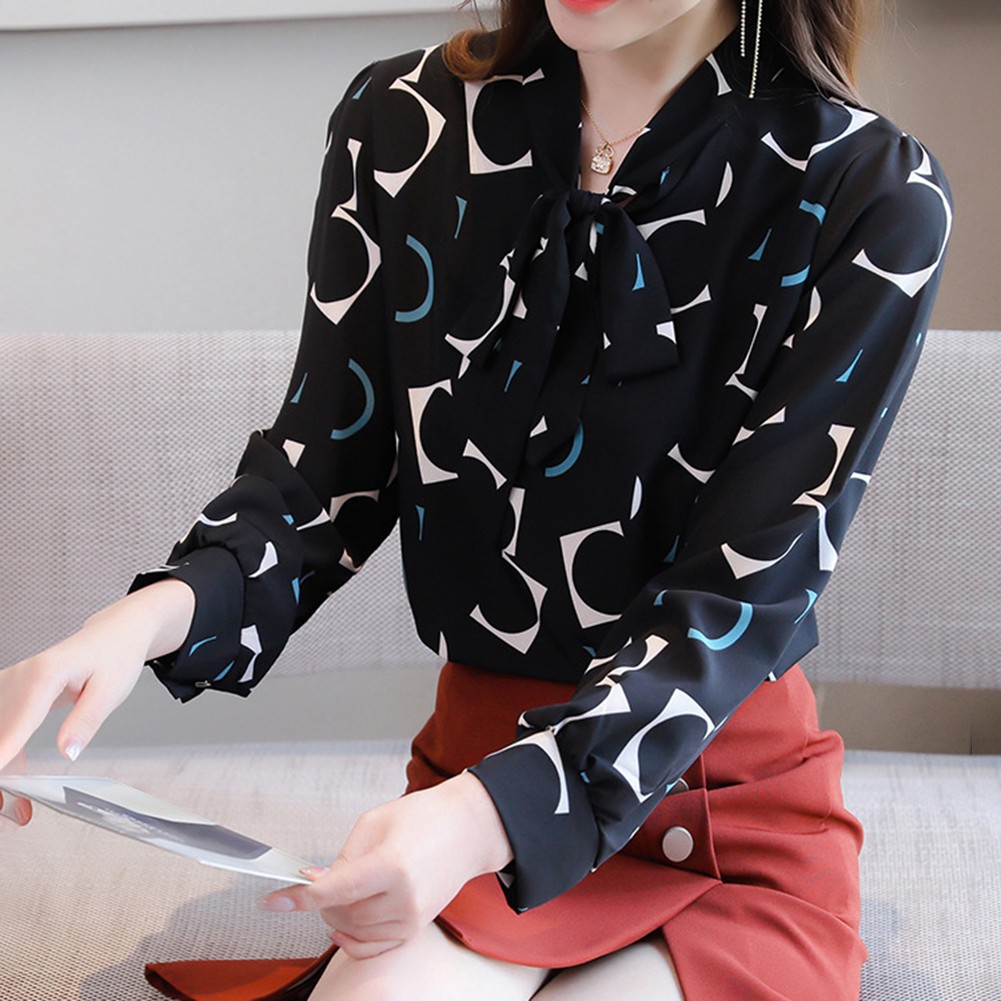 Womens Trendy Casual Top in Lightweight Fabric featuring a Charming Bow - Picture 14 of 42