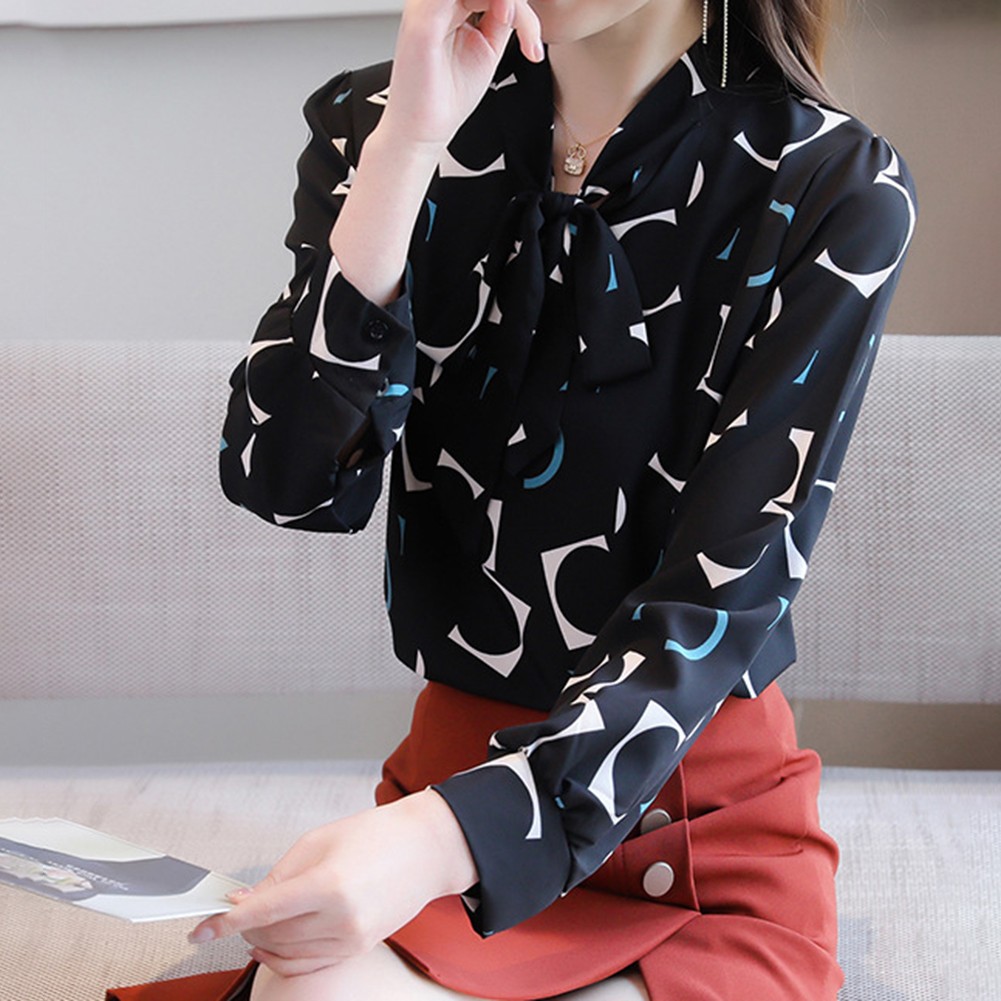 Womens Trendy Casual Top in Lightweight Fabric featuring a Charming Bow - Picture 16 of 42