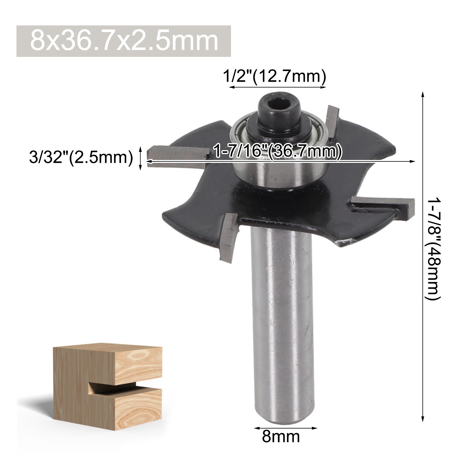 Sleek Black Ball Bearing Router Bit Perfect for For woodworking Projects - Picture 26 of 38