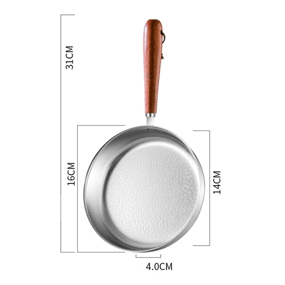 Stainless Steel Flat Bottomed Pan, Small Frying Pan, Snowflake Patterned Pan New