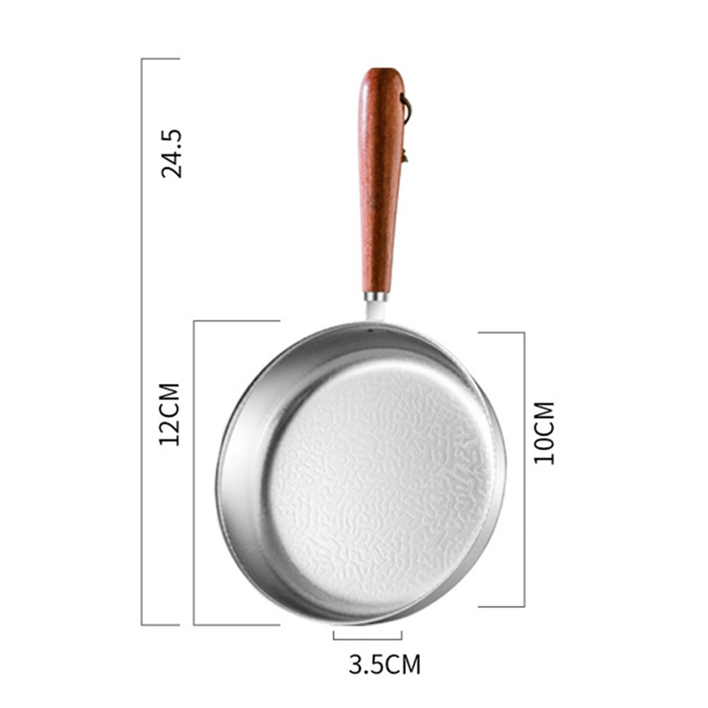 Stainless Steel Flat Bottomed Pan, Small Frying Pan, Snowflake Patterned Pan New