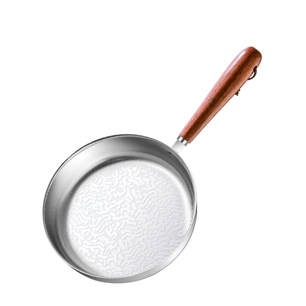 Stainless Steel Flat Bottomed Pan, Small Frying Pan, Snowflake Patterned Pan New