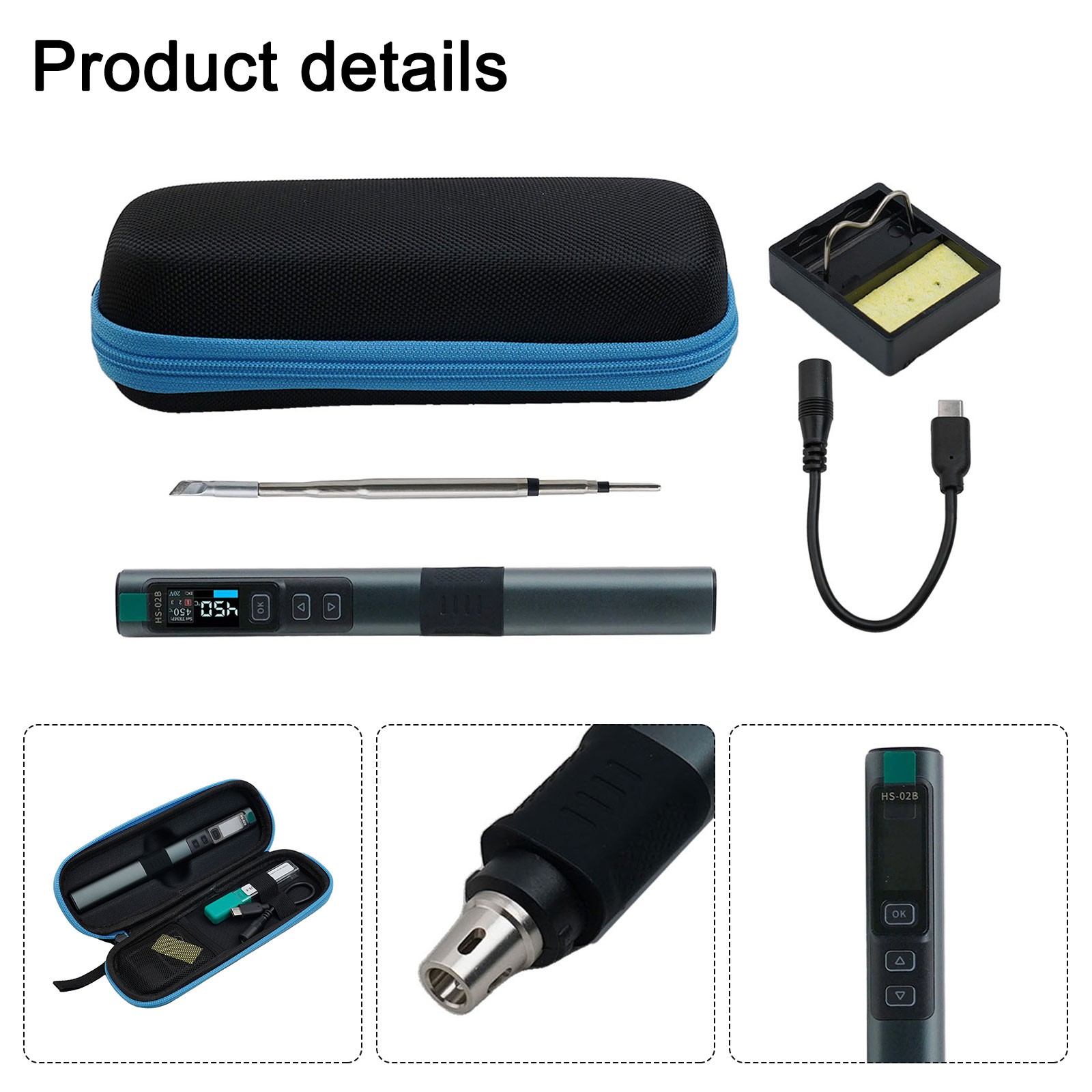 HS-02A Smart Soldering Iron Kit, 9W-100WLED Digital Soldering