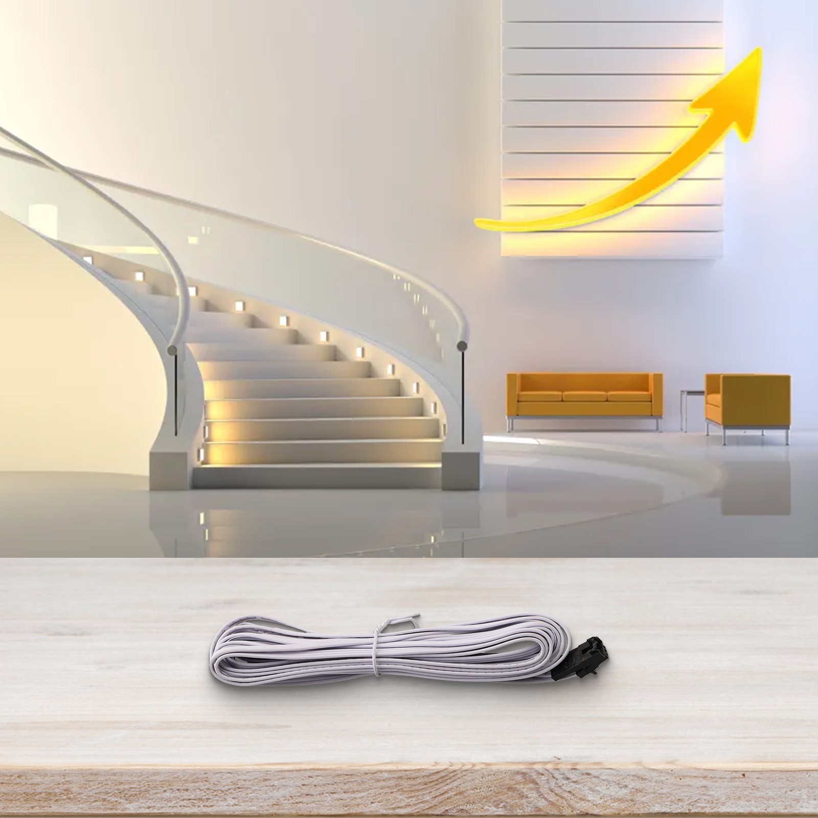 5m Long Extension Cable for PIR Motion Sensor in For staircase Lighting - Afbeelding 30 van 37