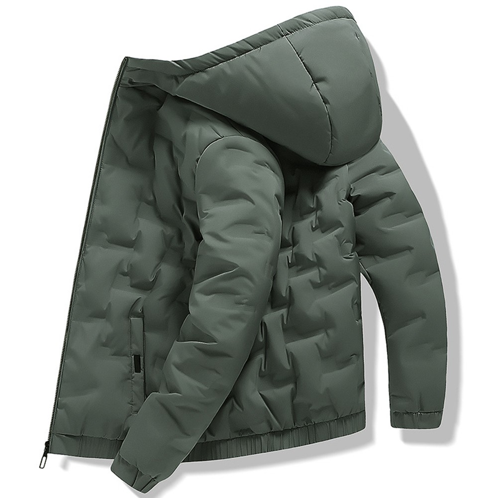 Stylische dicke Herren Winterjacke mit Kapuze wattiert gesteppt für draußen - Bild 14 von 20