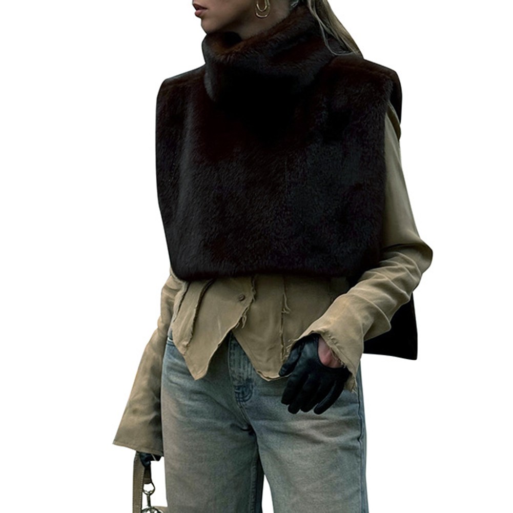 Sleek Furry Warm Crop Jacket for Women During Autumn and Winter Months - Bild 21 von 24