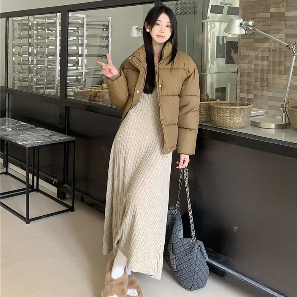 Fashionable Women's Knitted Dress with Long Sleeves for Casual Outings - Picture 42 of 51