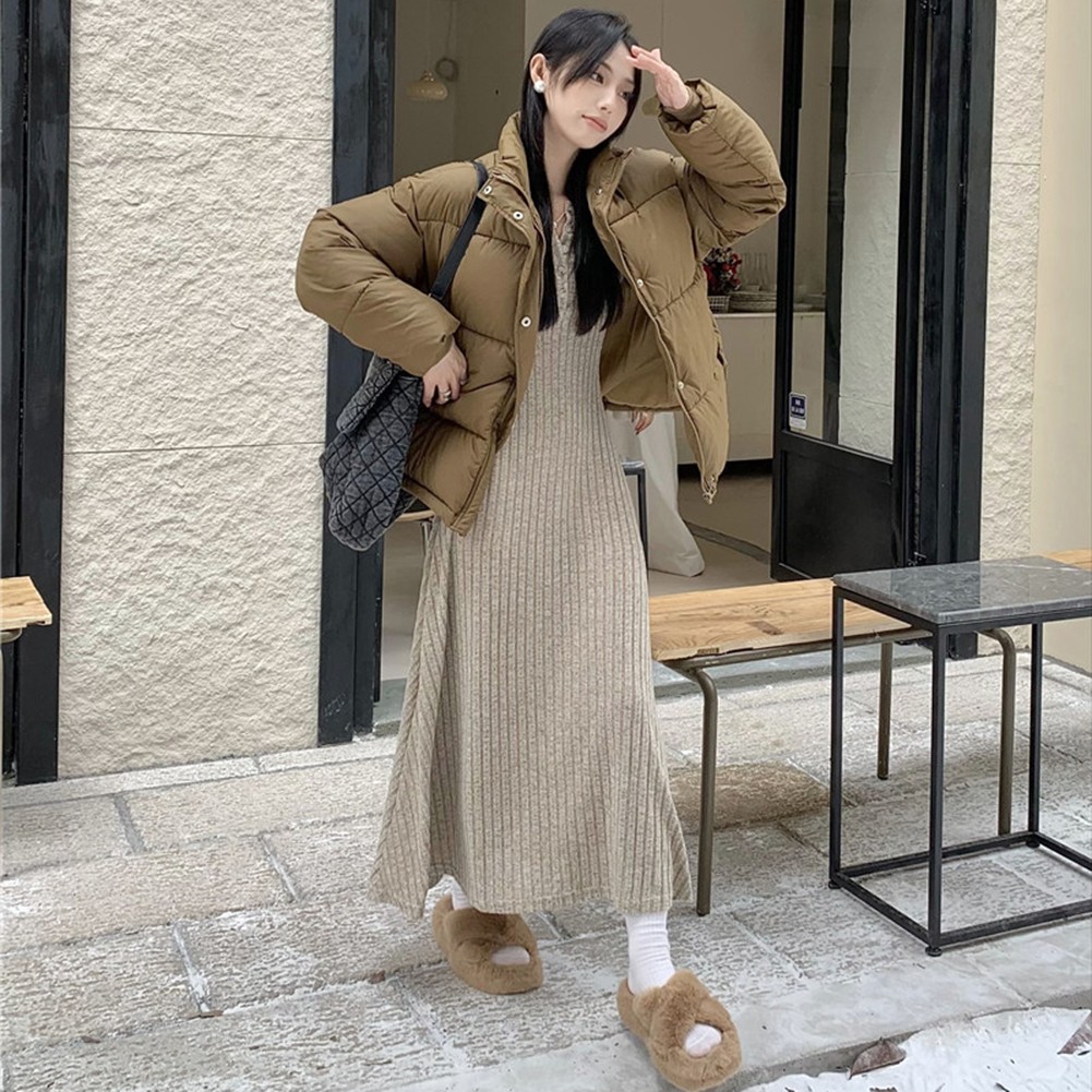 Fashionable Women's Knitted Dress with Long Sleeves for Casual Outings - Picture 41 of 51